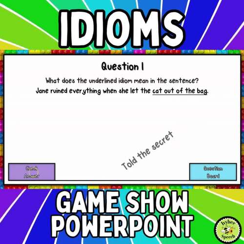 No Print Idioms Game Show Figurative Language Powerpoint Activity