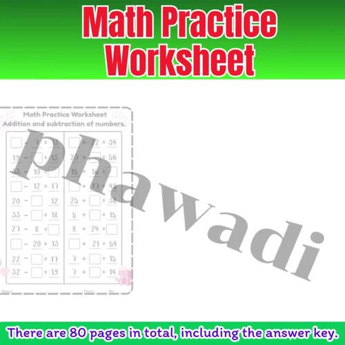 Addition&Subtraction Math Worksheets – Printable PDF for Kindergarten ...
