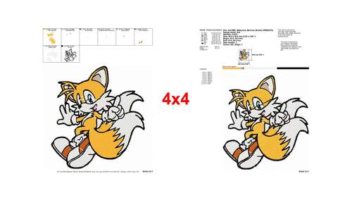 Happy Tails the Fox Sonic video game character embroidery designs ...