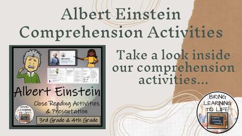 Albert Einstein Close Reading Comprehension Activities | 3rd Grade ...