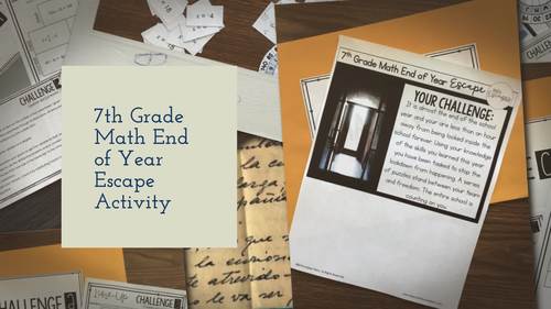 7th Grade Math End Of Year Escape Room Activity By Lindsay Perro