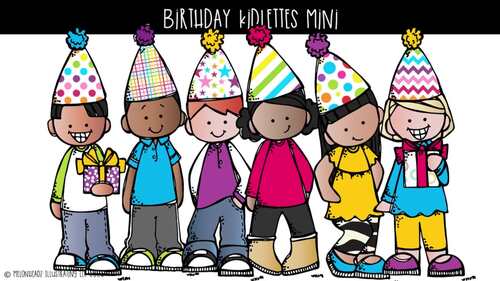 Birthday Kidlettes clip art, party MINI by Melonheadz Clipart | TPT
