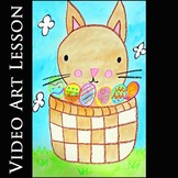 EASTER BUNNY & EGG BASKET Art Project | Easy SPRING Drawin