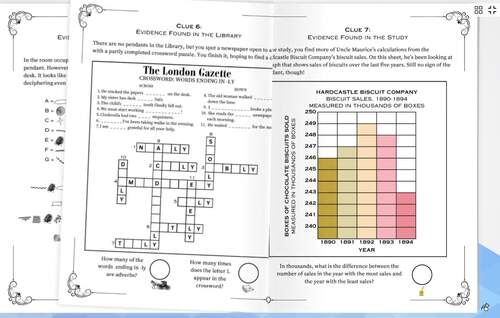DETECTIVE MYSTERY GAME Math Reading Riddles Logic Puzzles Escape Room