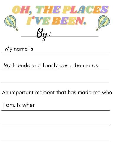 Dr. Seuss Writing Activity (Oh The Places You'll Go) by Miss Page