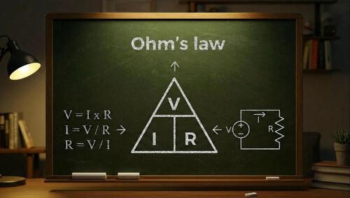 Preview of A chalk-drawing animation of Ohm’s Law appearing on a blackboard.
