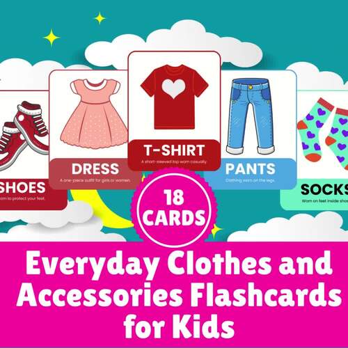 Everyday Clothes and Accessories Flashcards: Printable Learning Cards ...