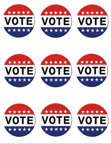 Printable Vote Round Label Sticker Template For Mock Election Tpt