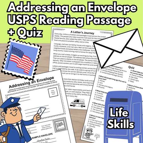 Addressing an Envelope Life Skills Worksheet Practice Mailing Letters ...