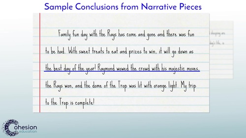 Preview of Narrative Writing - Conclusion