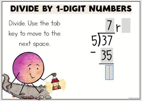 Divide by 1-Digit Numbers Digital Boom Cards - 4th Grade Math Review NO PREP