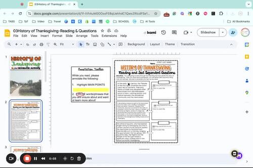 History of Thanksgiving | Reading Comprehension - Digital | TPT