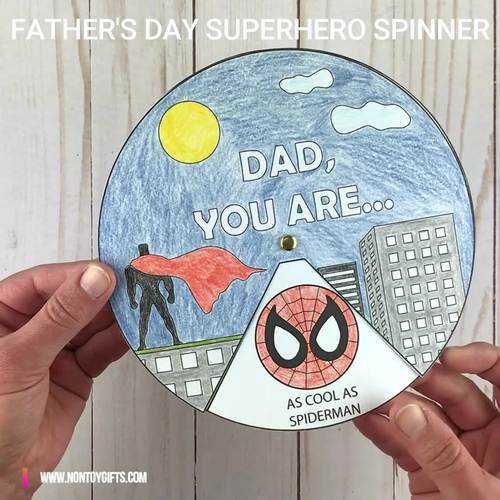 Father s Day Superhero Spinner Wheel Craft by Non Toy Gifts TPT