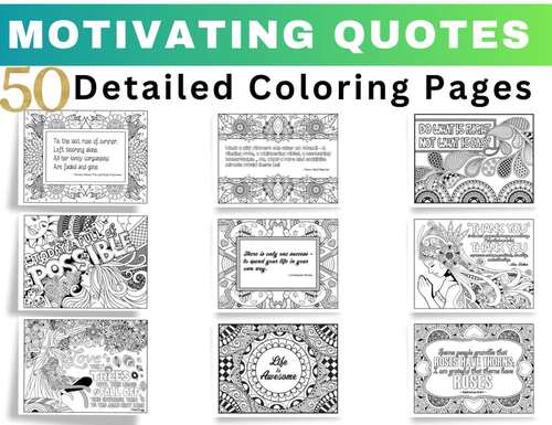 Motivating Quotes Full Coloring Pages – 50 Detailed Printable Designs