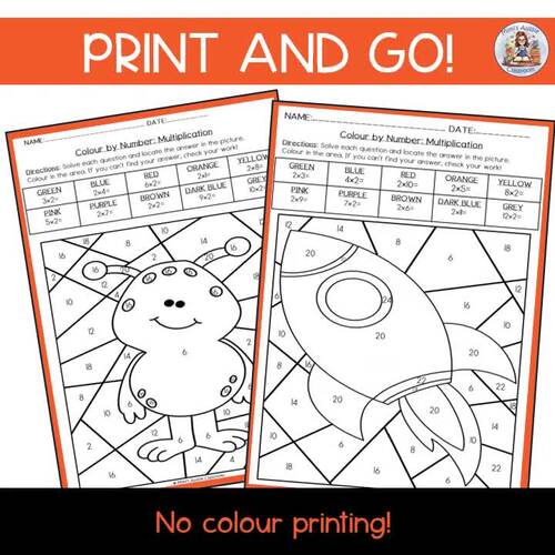 Color By Number – Multiplication Fun for Grade 2 Timetables Facts ...