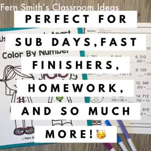 3rd Grade Go Math 1.6 Use the Break Apart Strategy to Add Color By Number