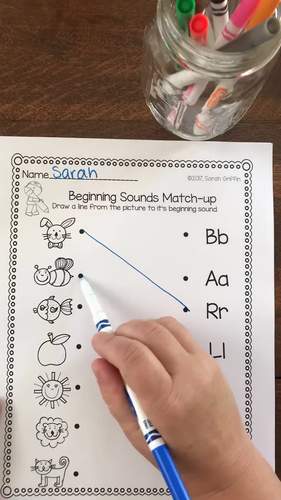 Beginning Sounds Worksheets - Sound and picture matching | TpT