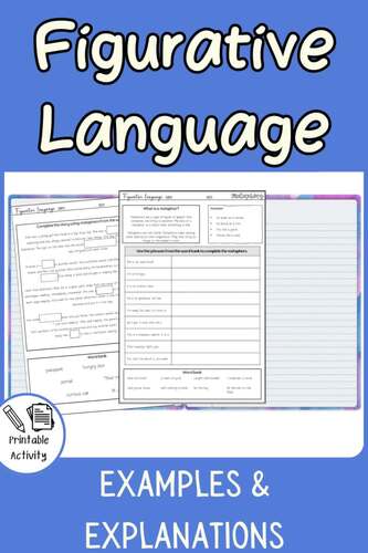 Metaphors Figurative Language Worksheets Reading Passages & Poetry 5th ...