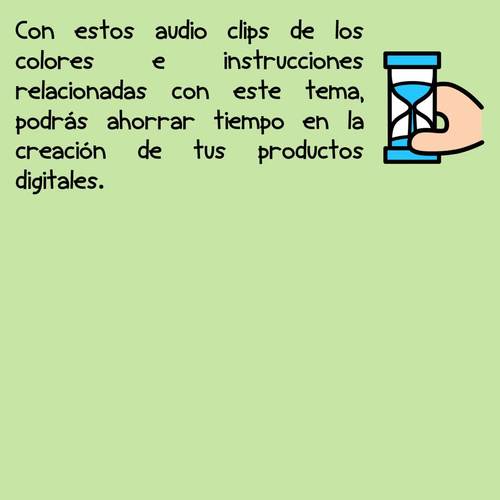 Los colores Audio Clips in Spanish by FirstGrate First Grade Teaching