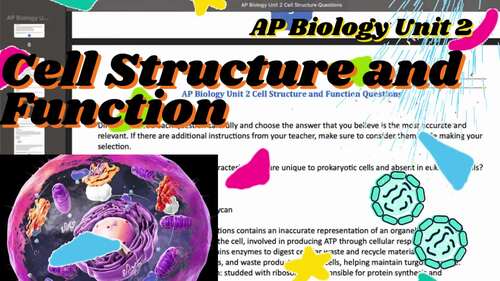 AP Biology Curriculum | Unit 2 50 Multiple Choice | Cell Structure and ...
