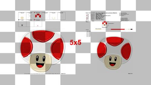Face Toad Super Mario Fill Machine Embroidery Design - Instant Download