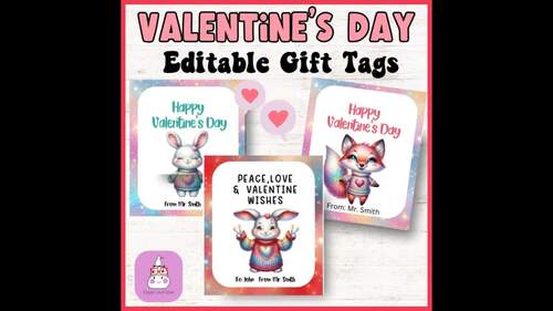 Sparkly Sweater Valentine's Day Gift Tags from Teacher to Students