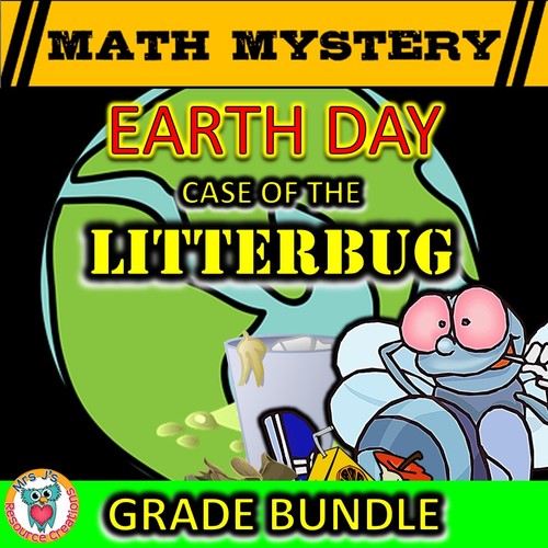 Preview of Earth Day Math Activity Math Mystery (Multi-Grade Bundle K-6)