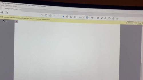 Hexagonal Prism 3D Shape Digital Model for Smartboards or Whiteboards