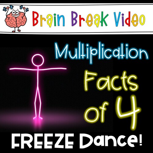 Preview of Multiplication Freeze Dance - Facts of 4