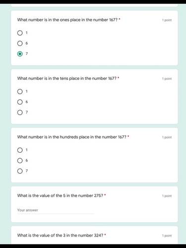 3rd Grade Math Place Value Google Form Assessment Bundle by Primary Library
