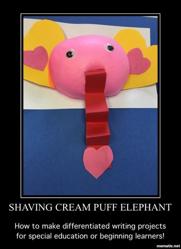 Preview of Shaving Cream Puff Elephant with Differentiated Writing Activities