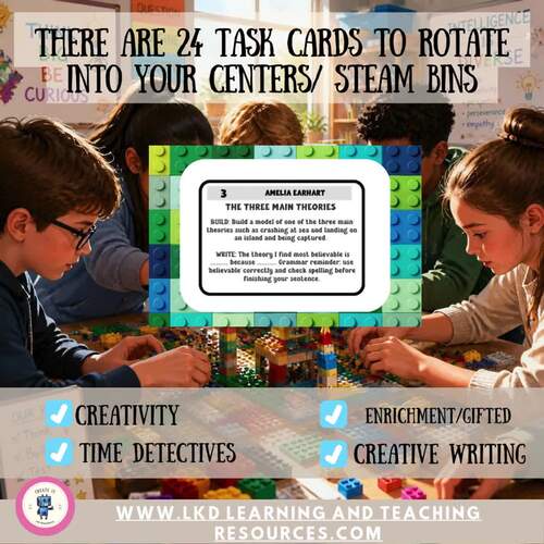 Build Think Create: Time Detectives Gifted LEGO Task Cards | History G2-5