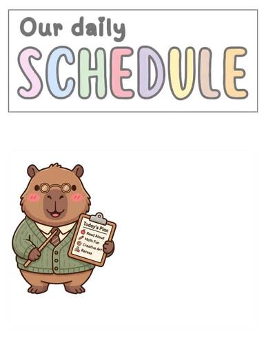 Editable Capybara Daily Schedule Cards| Classroom Schedule Cards Decor ...