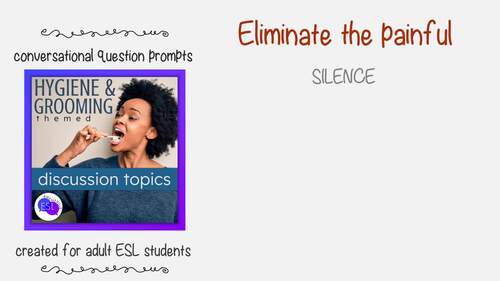HYGIENE AND GROOMING Themed Discussion Questions for Advanced Adult ESL