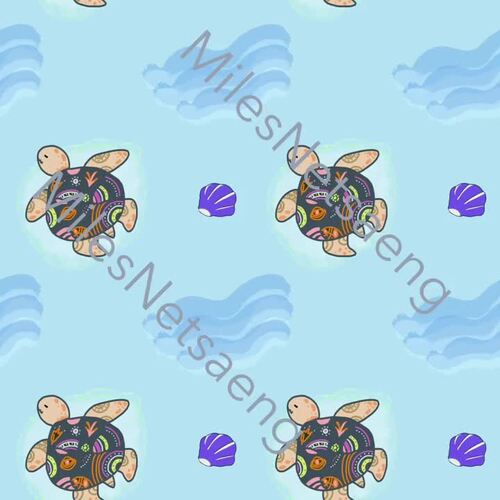 Bright Blue Ocean Animals Seamless Patterns - classroom decor, craft