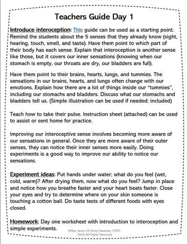 Self Regulation Social Emotional Learning Interoception curriculum ...