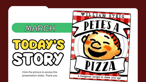 Preview of Pete’s Pizza Read-Aloud Activities | EFL Kindergarten & ESL Lesson | Canva Slide
