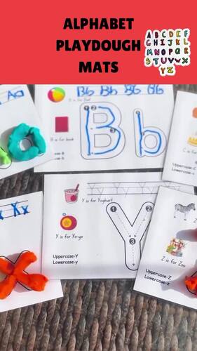 Alphabet Playdoh Mats, Letter Tracing, Beginning Sounds, Uppercase ...