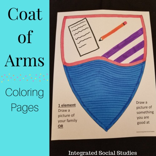 Coat of Arms Coloring Pages by Integrated Social Studies | TpT