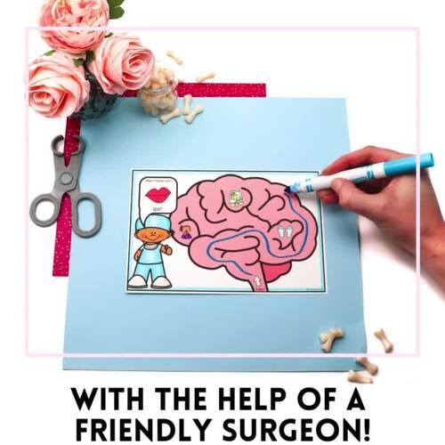 Brain Mazes Rhyming Activity - Human Body Literacy Center for Rhyming Words