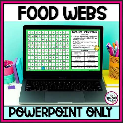 Food Chains and Webs Digital Word Search | PowerPoint Game | TPT