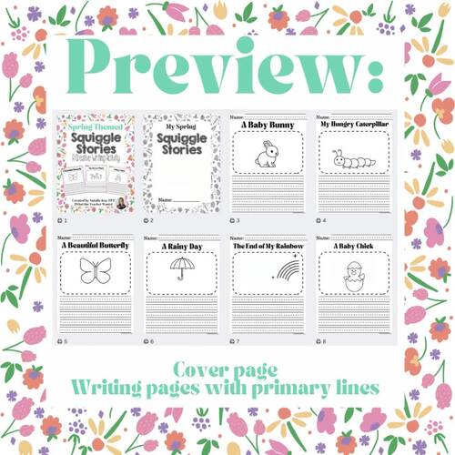 Spring Themed Squiggle Stories Creative Writing Pack by Natalie Kay