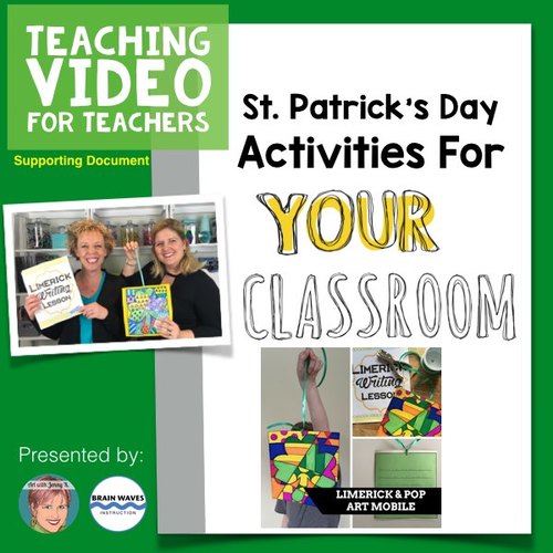 Preview of Pop Art Shamrock + Limerick Writing = Fun, Festive St. Patrick's Day Activity