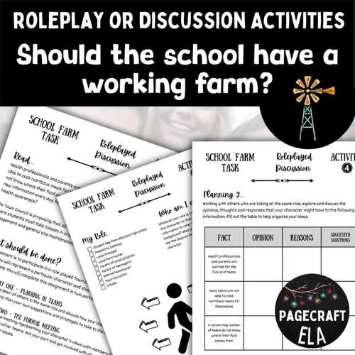 Roleplay & Discussion Activity | Should Schools Have a Working Farm?