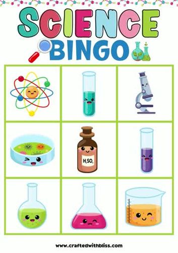 Science BINGO For Preschool-Kindergarten, Stem Games and Activities