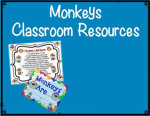 Monkeys Themed Unit:  Literacy & Math Centers & Activities