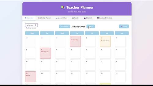 East To Use Teacher Planner - Digital Planner for Classroom Organization