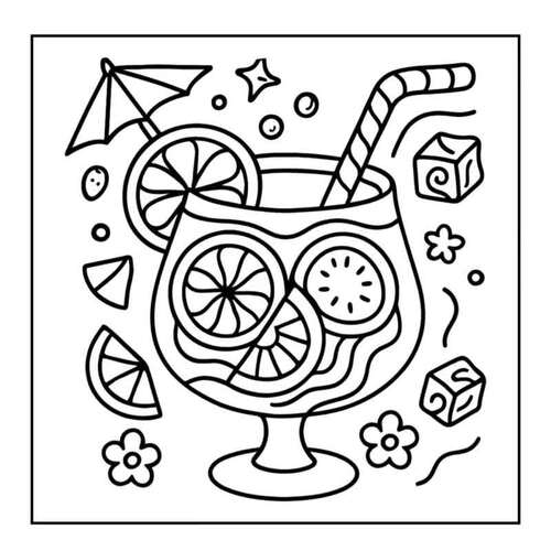 Bold and Easy Trippy Summer Coloring Pages: Printable & Fun Summer ...