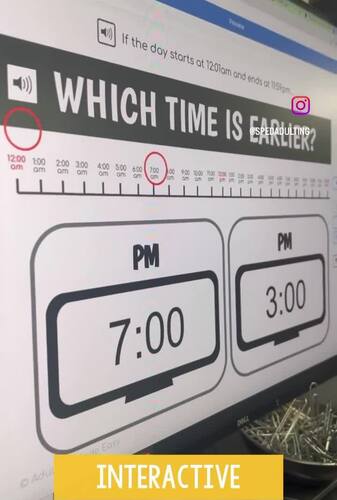 Which Time is Earlier/Later Digital Clocks Digital Task Cards | TPT
