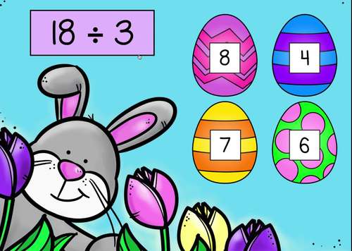 Easter Division Facts Math Activity for Google Slides by 3rd Grade Engaged